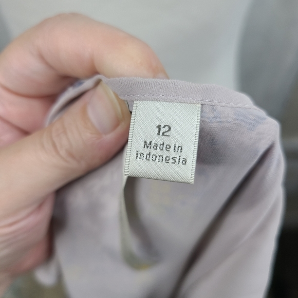 LC Lauren Conrad pleated floral tank dress women's 12 lavender lined pull-on - Picture 14 of 16